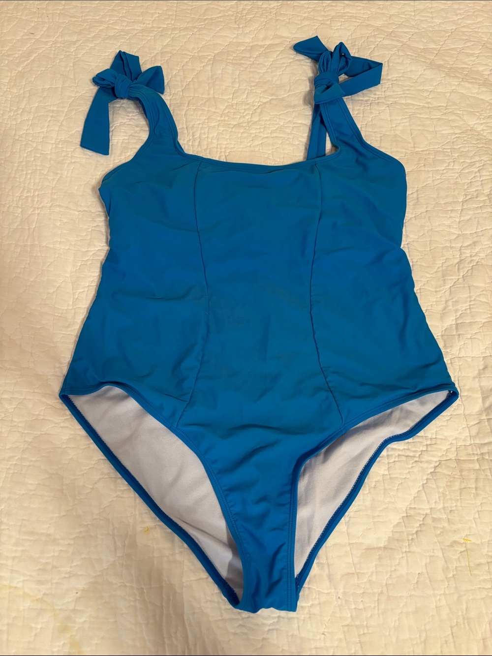 Tie-Shoulder‎ One-Piece Swimsuit — Bright Blue